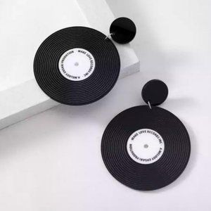 Korean Style Earrings "vinyl records"🎶🎵